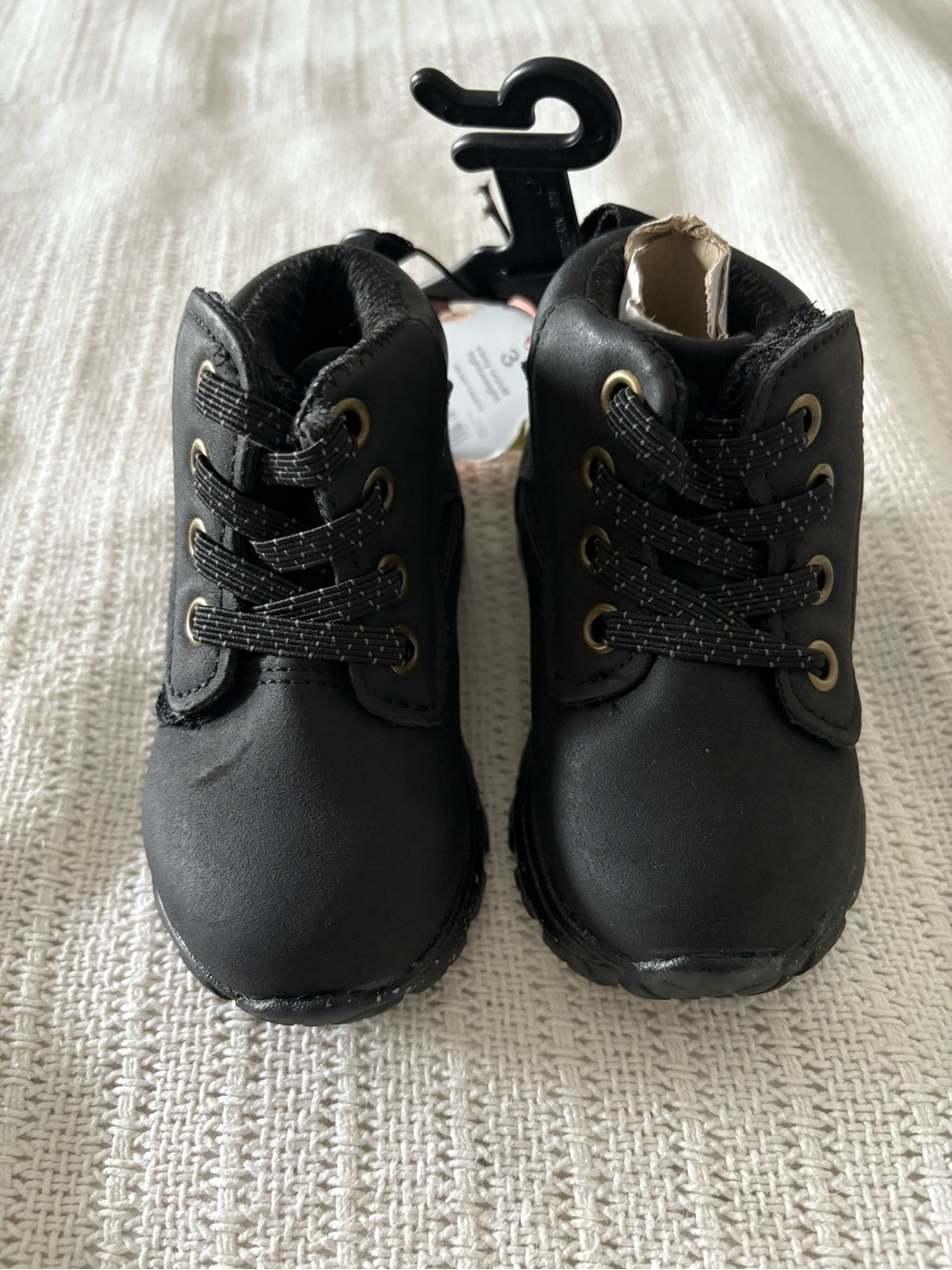 Infant Black Lace-Up Ankle Boots